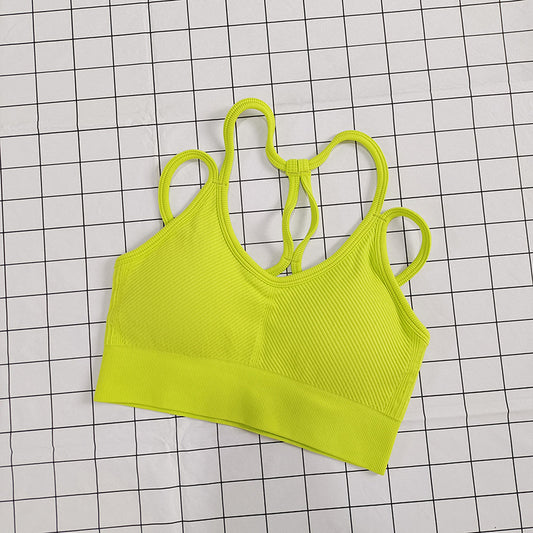 Nude feel sport bra with crisscross back