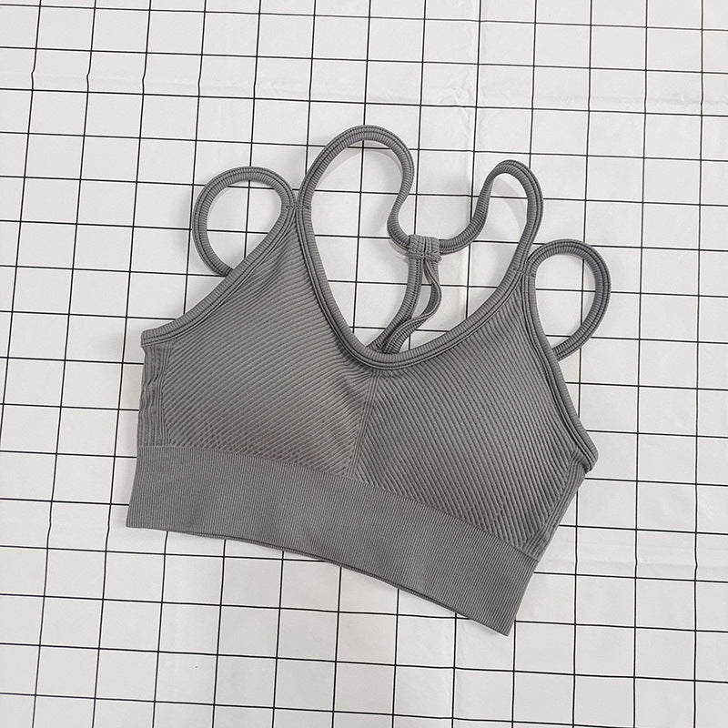 Nude feel sport bra with crisscross back