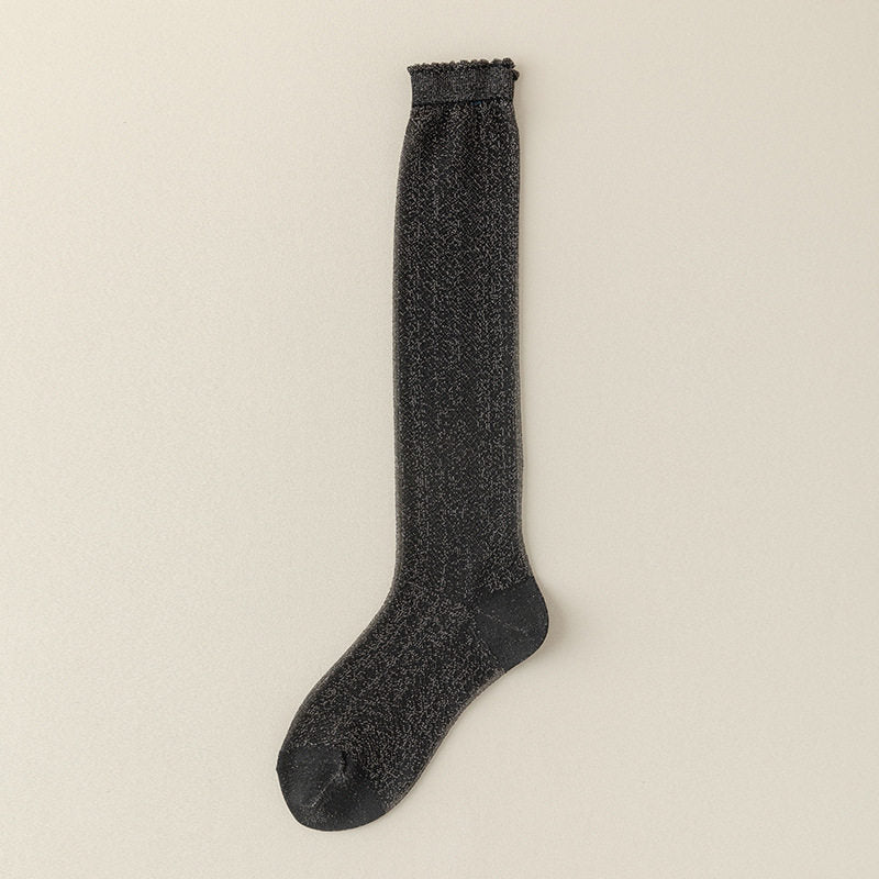 Sheer Knee High Stockings - Glossy Thin Summer Socks