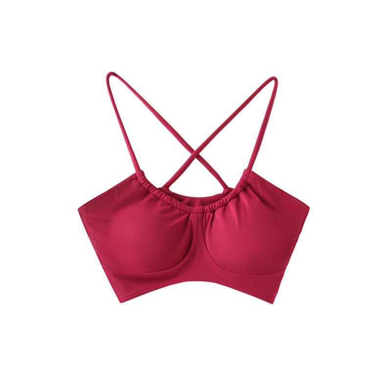 One-Piece Sports Bra U-Neck Cross Strap Yoga Top