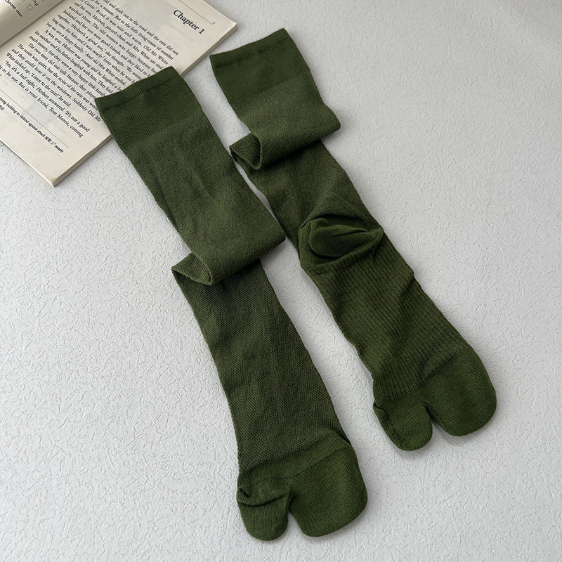 Tabi Split Toe Socks Women - Sheer Mesh Calf High Summer Socks