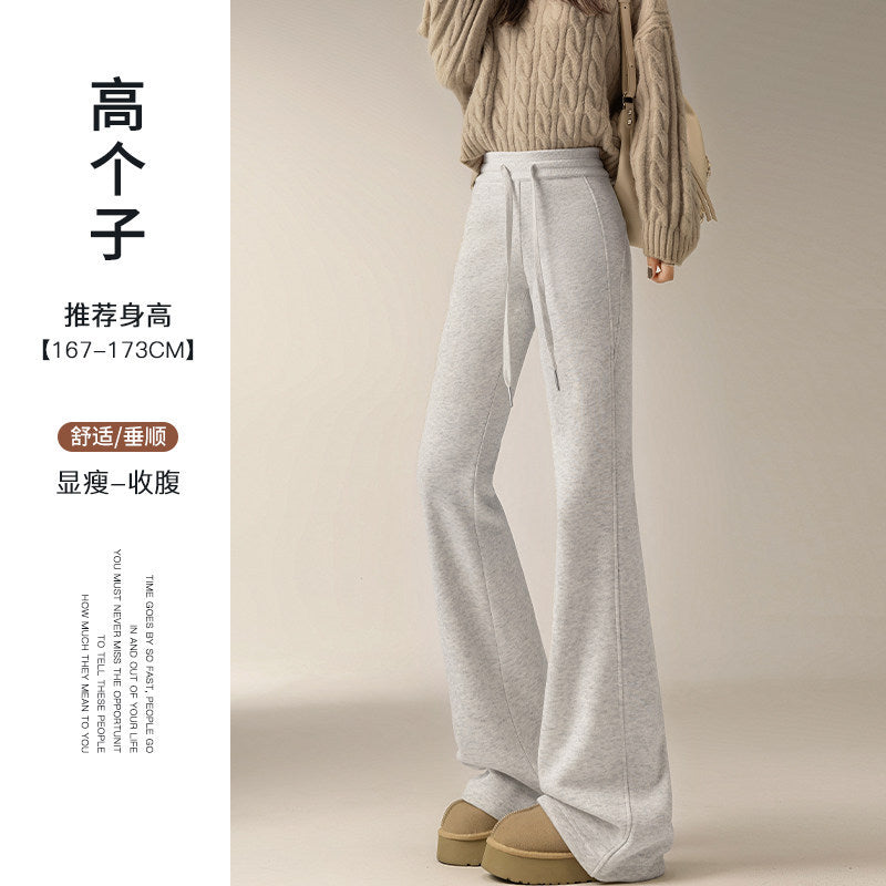 微喇运动裤女春秋2025新款高腰垂感阔腿喇叭裤休闲美式裤子喇叭裤
