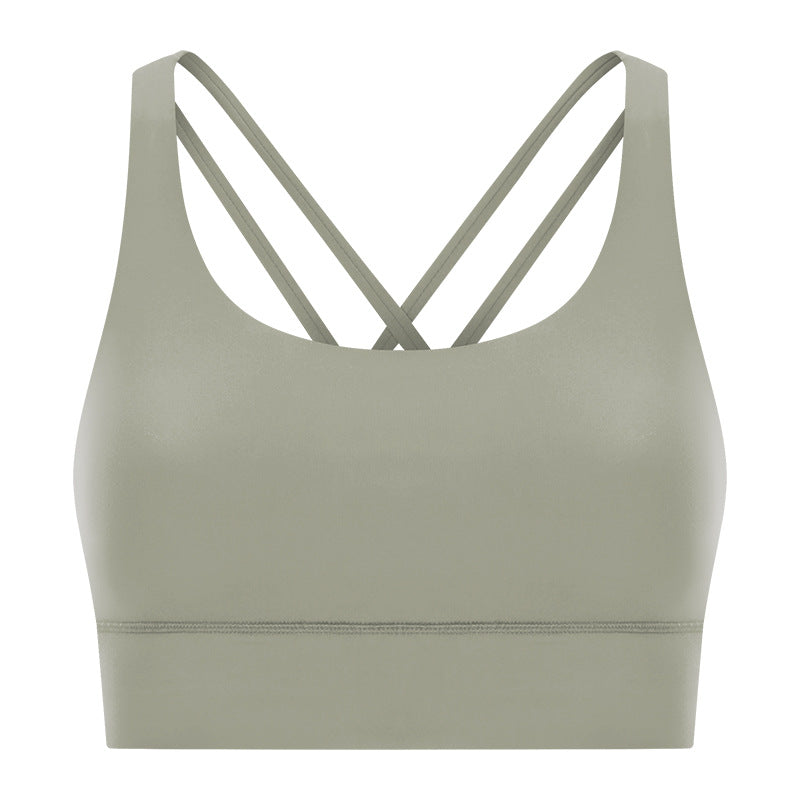 cross criss back sports bra high impact lift