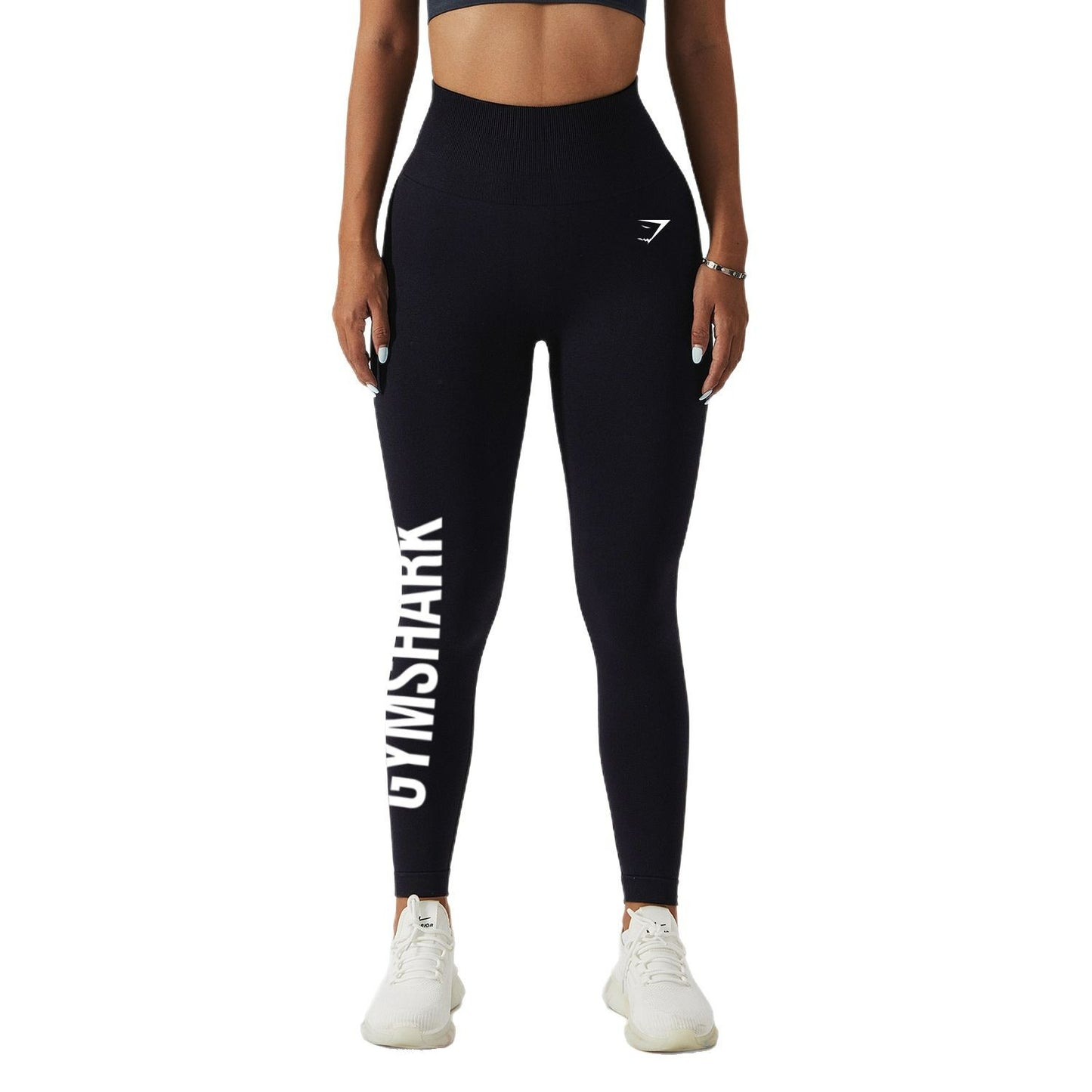High-waisted butt-lifting yoga leggings mid-length gym training