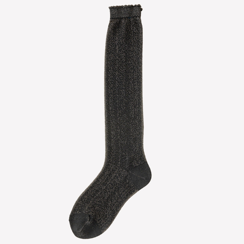 Shiny Metallic Sheer Knee High Socks Women Breathable Summer Stockings