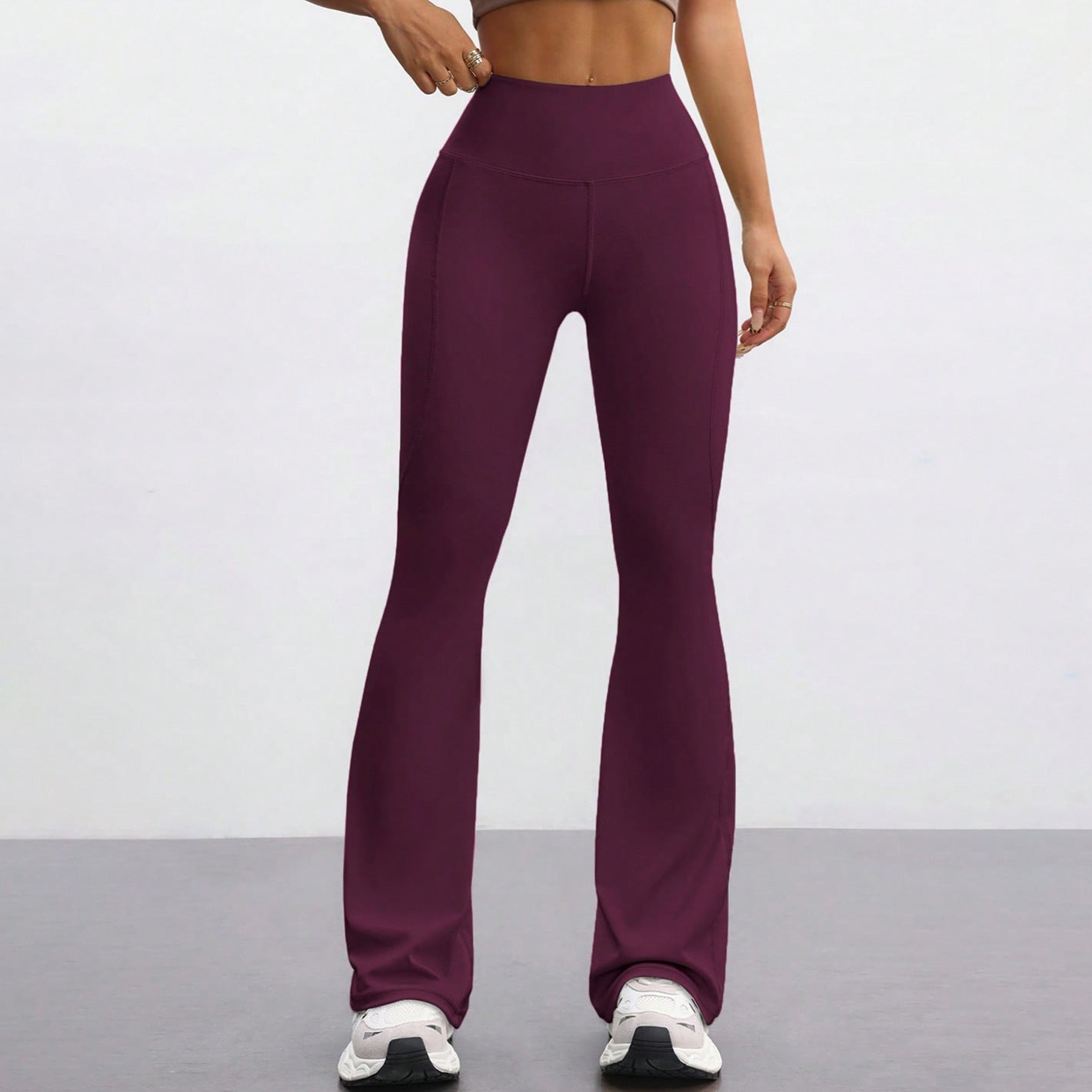 High Waisted Flared Yoga Pants Butt Lifting Naked Feel Stretch Quick Dry