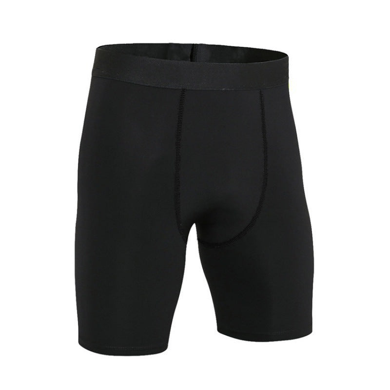 Matte Black High-Waisted Compression Shorts - Quick Dry Athletic Fit