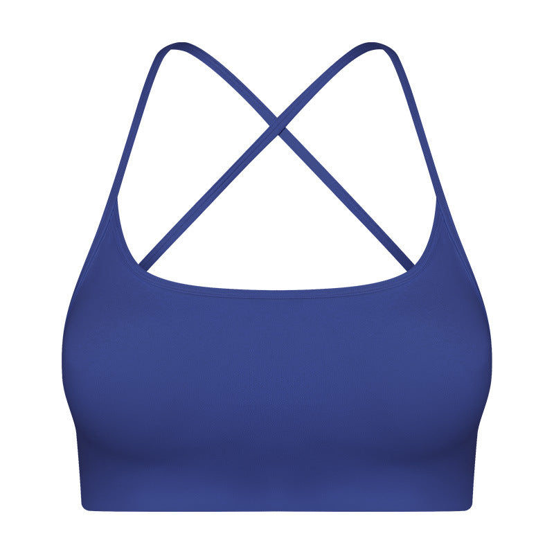 Cross Back Padded Sports Bra - Medium Impact Support