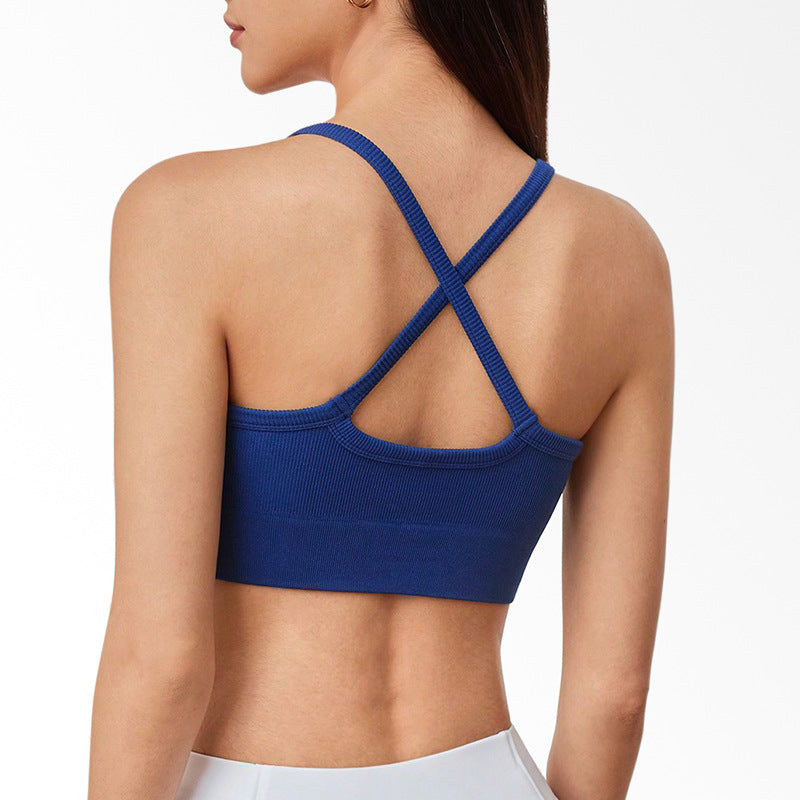 Ribbed sleeveless underlayer with built-in bra cups