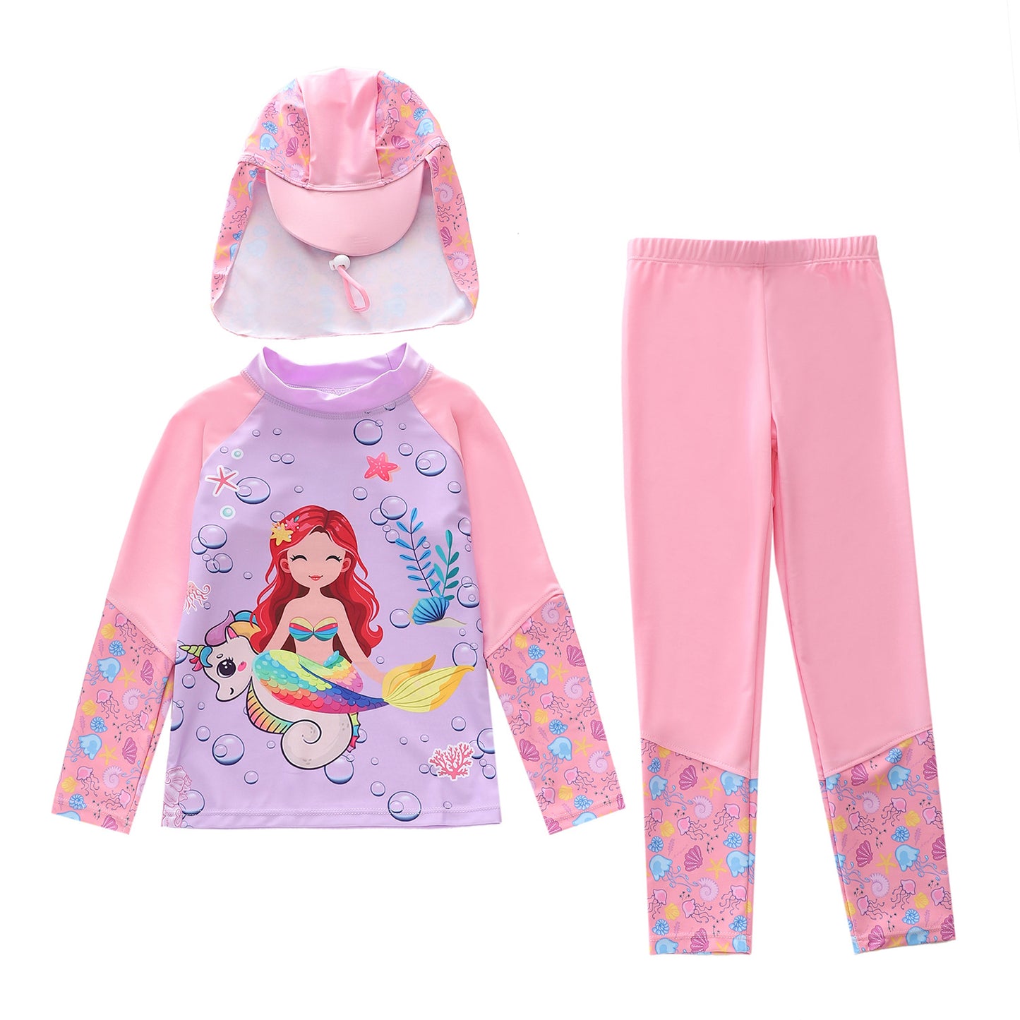 Children's Long Sleeve Rash Guard and Leggings Set