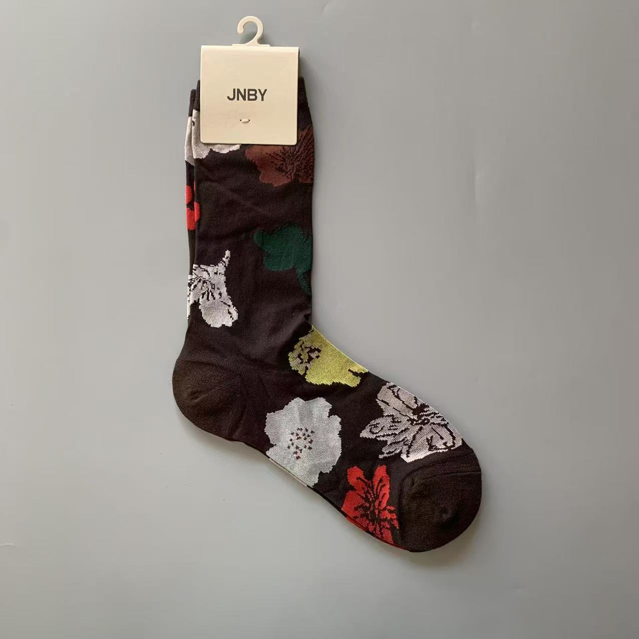 Vintage Jacquard Mid-Calf Socks for Women - Retro Patterned Crew Socks
