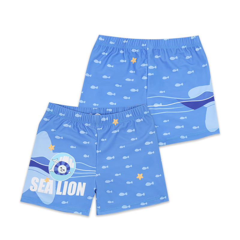 Children's Cartoon Swimwear Trunks & Caps