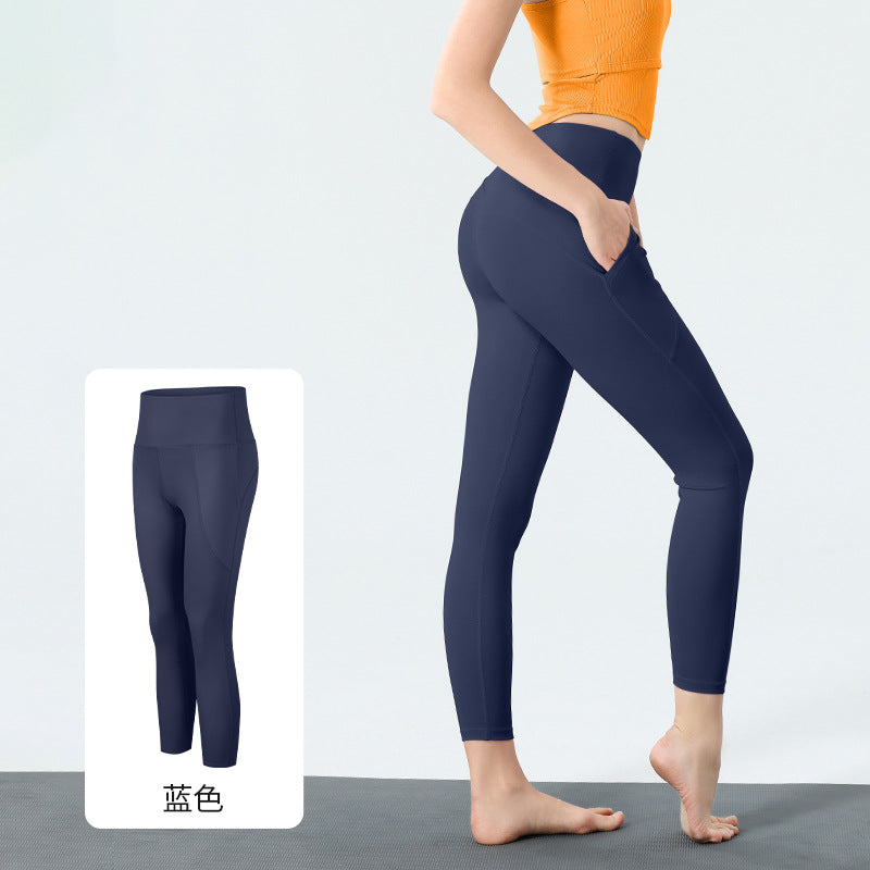 High Waist 7/8 Yoga Leggings with Pocket Detail