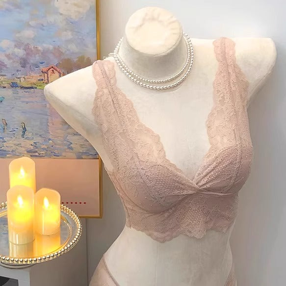 French Lace Camisole Bra Apricot