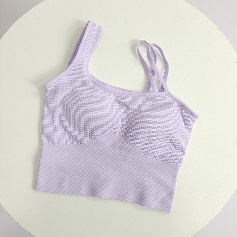 Asymmetric Strap Breathable Wireless Sports Bra