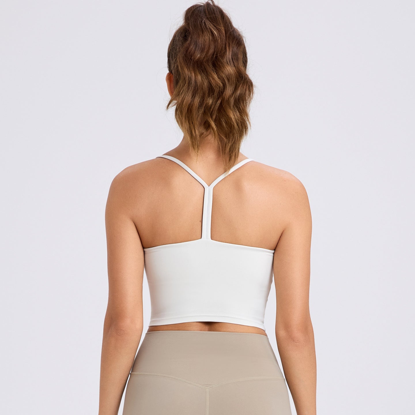 Cross-Back Workout Vest with Built-In Bra - Stretchy Yoga Tank