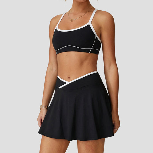 Strappy Bra & Mini Skirt Active Set - Naked Feel Yoga & Sports Wear