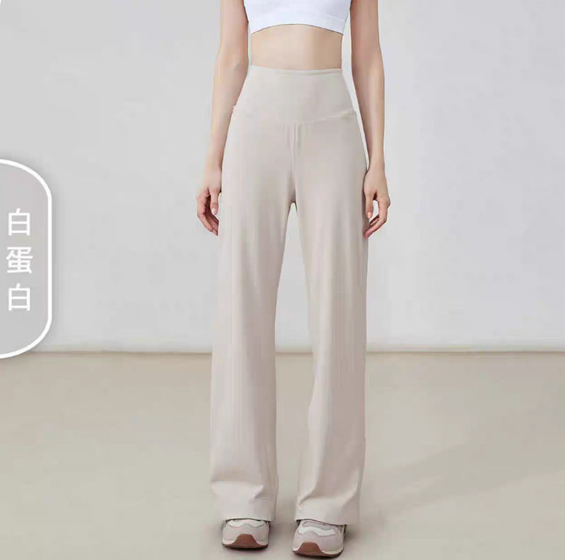 High Waisted Wide Leg Yoga Pants Women Loose Drape Slimming
