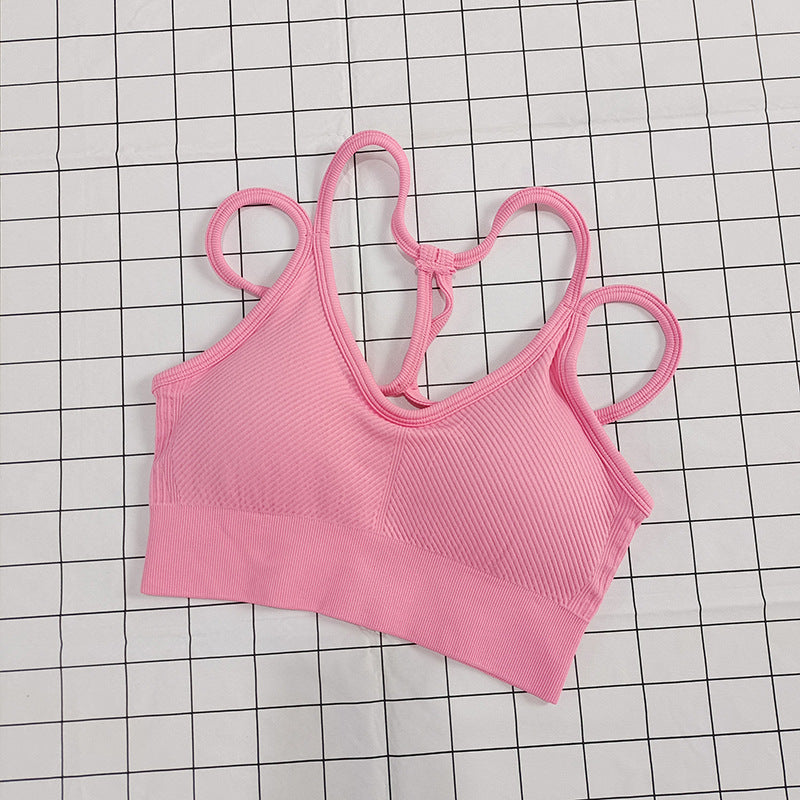 Nude feel sport bra with crisscross back