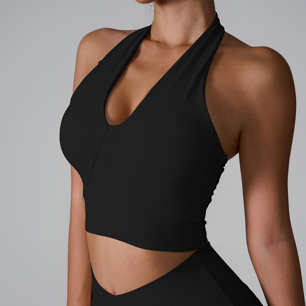 Hang Neck Sports Bra - Motion Ribbed Yoga Camisole