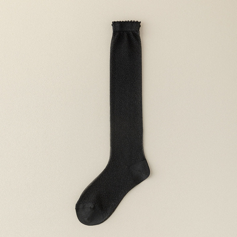 Sheer Knee High Stockings - Glossy Thin Summer Socks