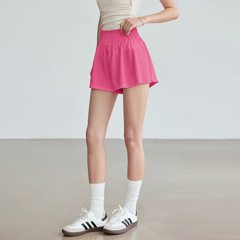 Wide Leg Pleated Shorts - Summer Lounge Activewear