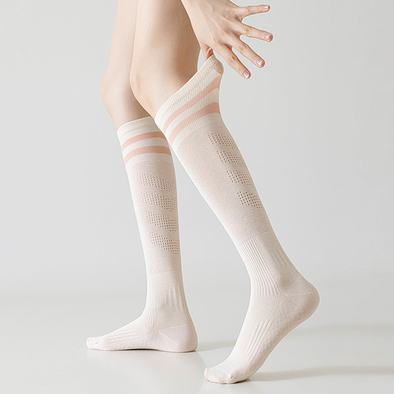 Breathable Mesh Calf Compression Socks for Women - Sporty Everyday Wear