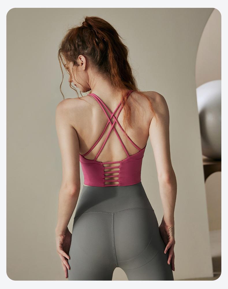 Padded Cross Strap Sports Bra Longline Yoga Vest - Summer 2026