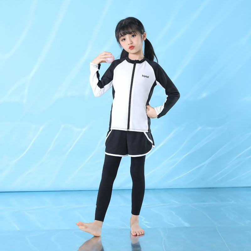 Kids UPF50+ Rash Guard Long Sleeve Long Pants Family Swimwear