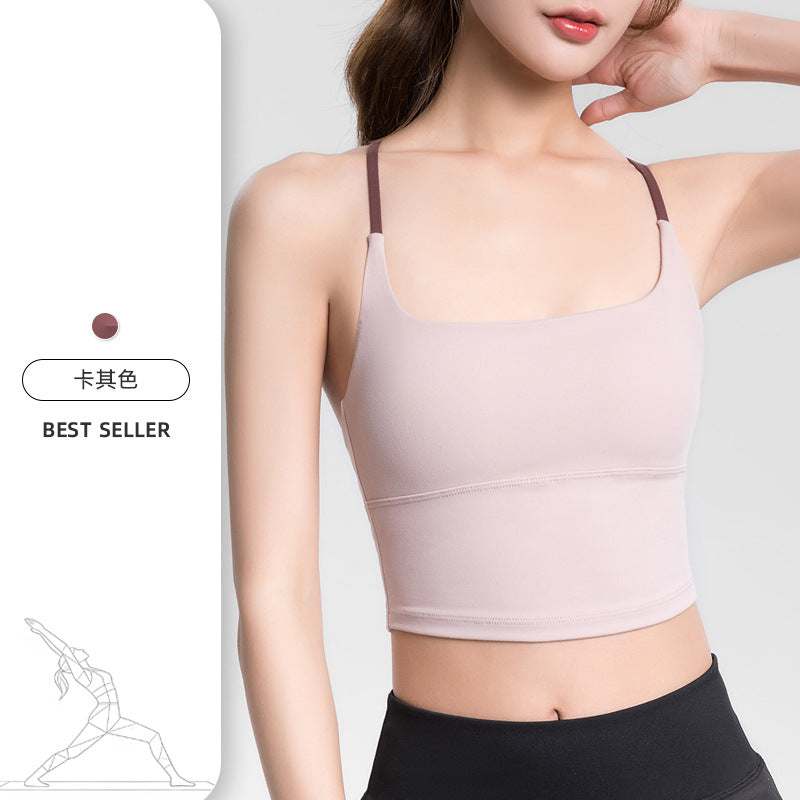 Summer Thin Strap Rear-Coverage Sports Bra