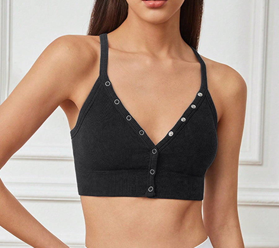 Ribbed sleeveless underlayer with built-in bra cups