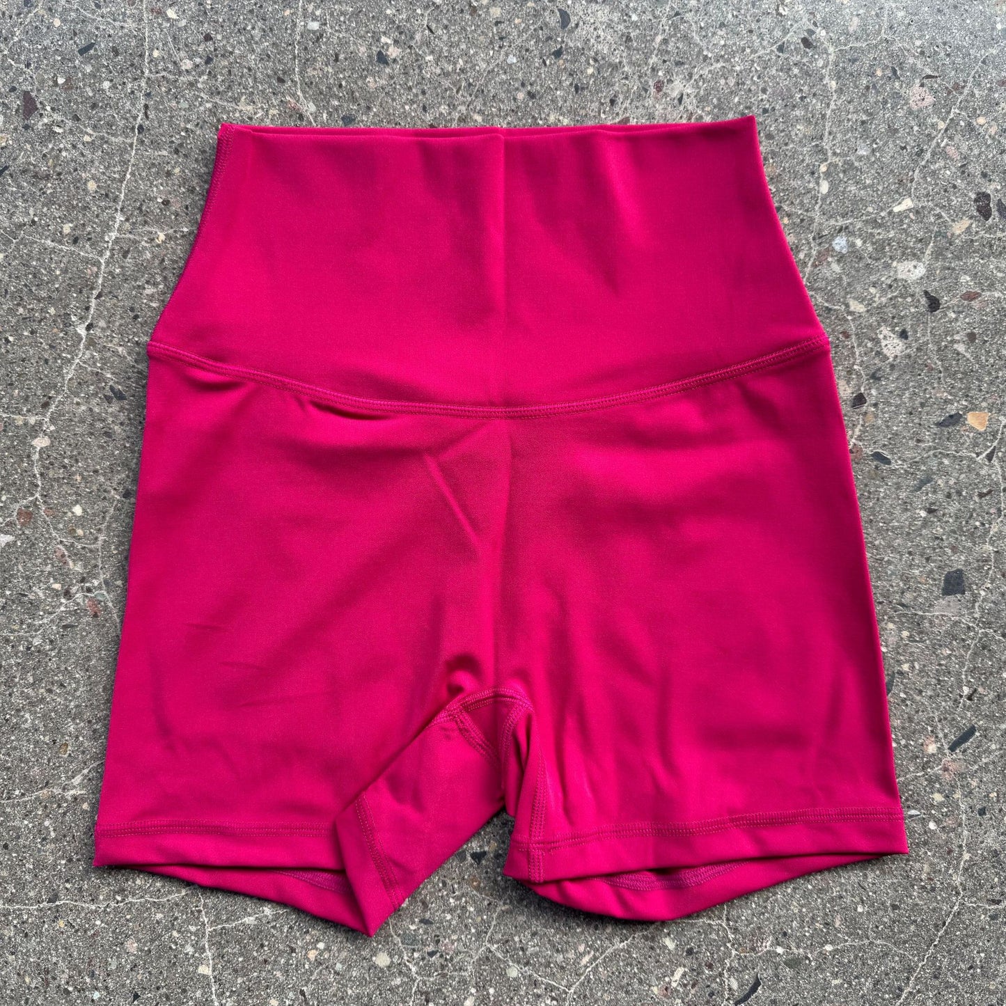 Magenta High Waist Yoga Shorts for Summer