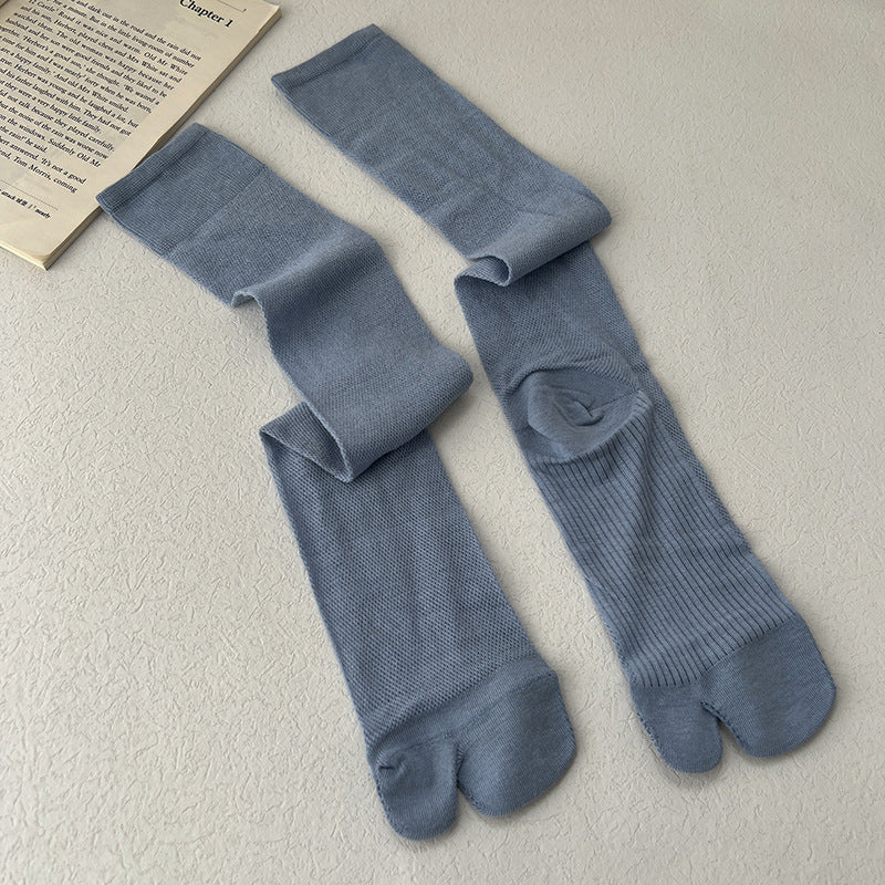 Tabi Split Toe Socks Women - Sheer Mesh Calf High Summer Socks