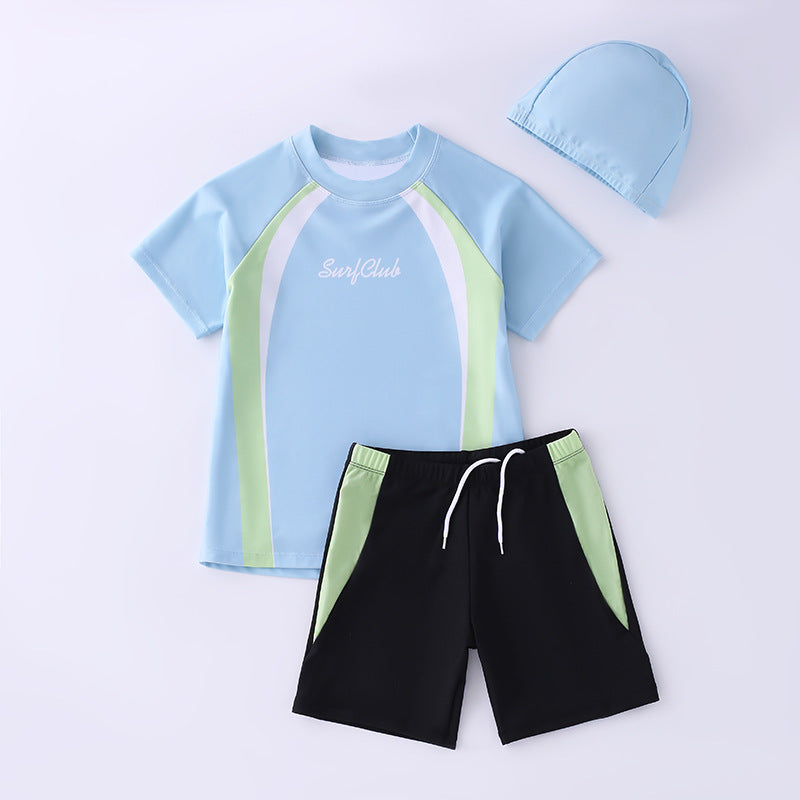 Boys Quick-Dry Rash Guard Swimwear with Sun Protection