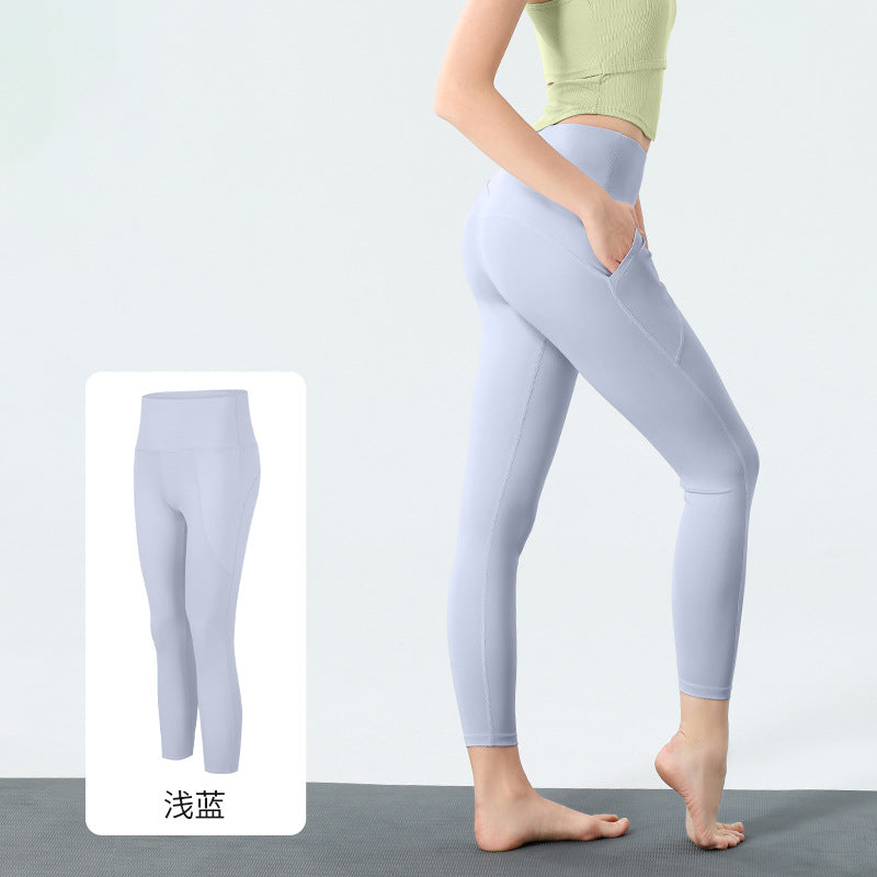 High Waist 7/8 Yoga Leggings with Pocket Detail