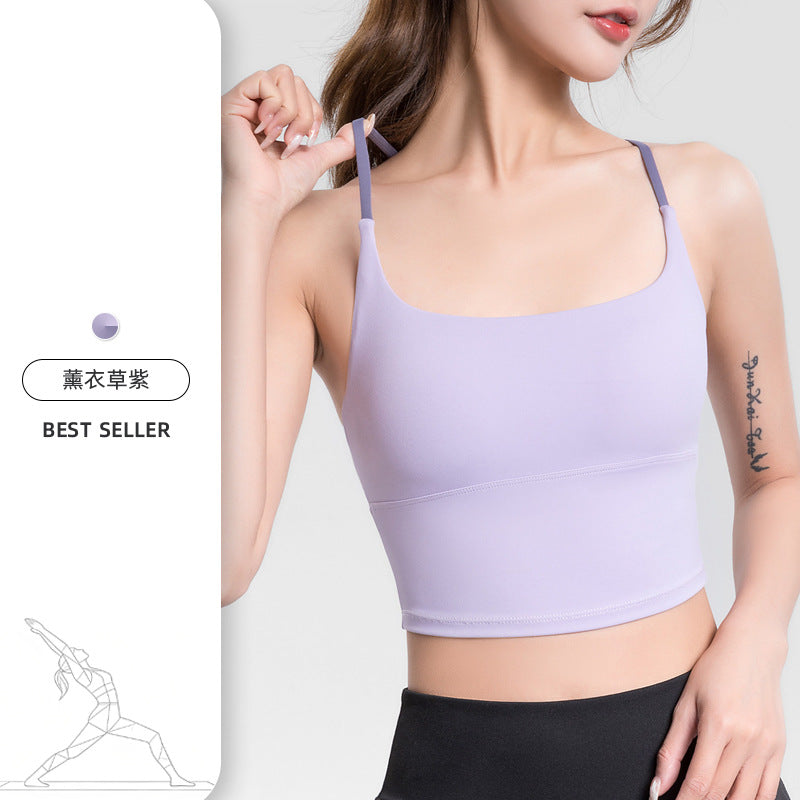 Summer Thin Strap Rear-Coverage Sports Bra
