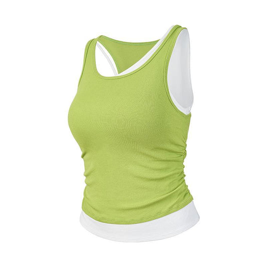 Asymmetric Layered Outdoor Sports Vest High Elasticity Yoga Tank