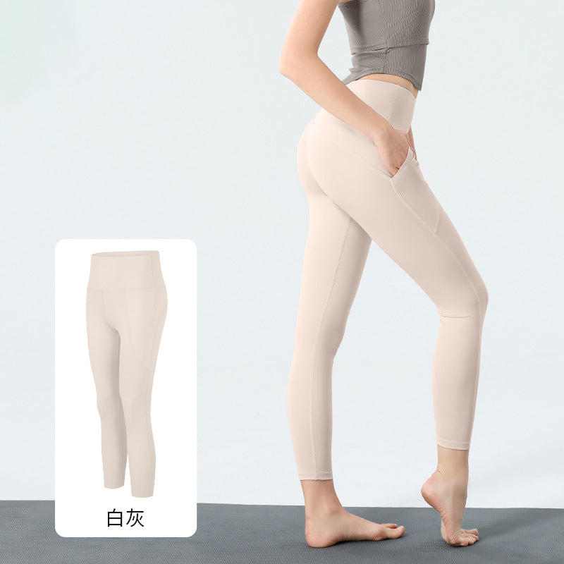 High Waist 7/8 Yoga Leggings with Pocket Detail