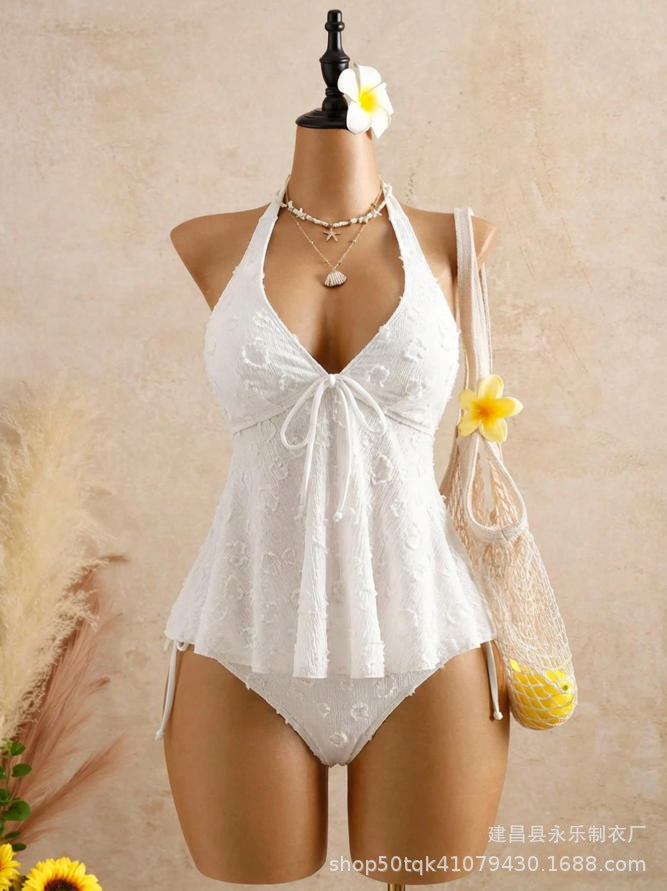 V-neck tie-front camisole lingerie top