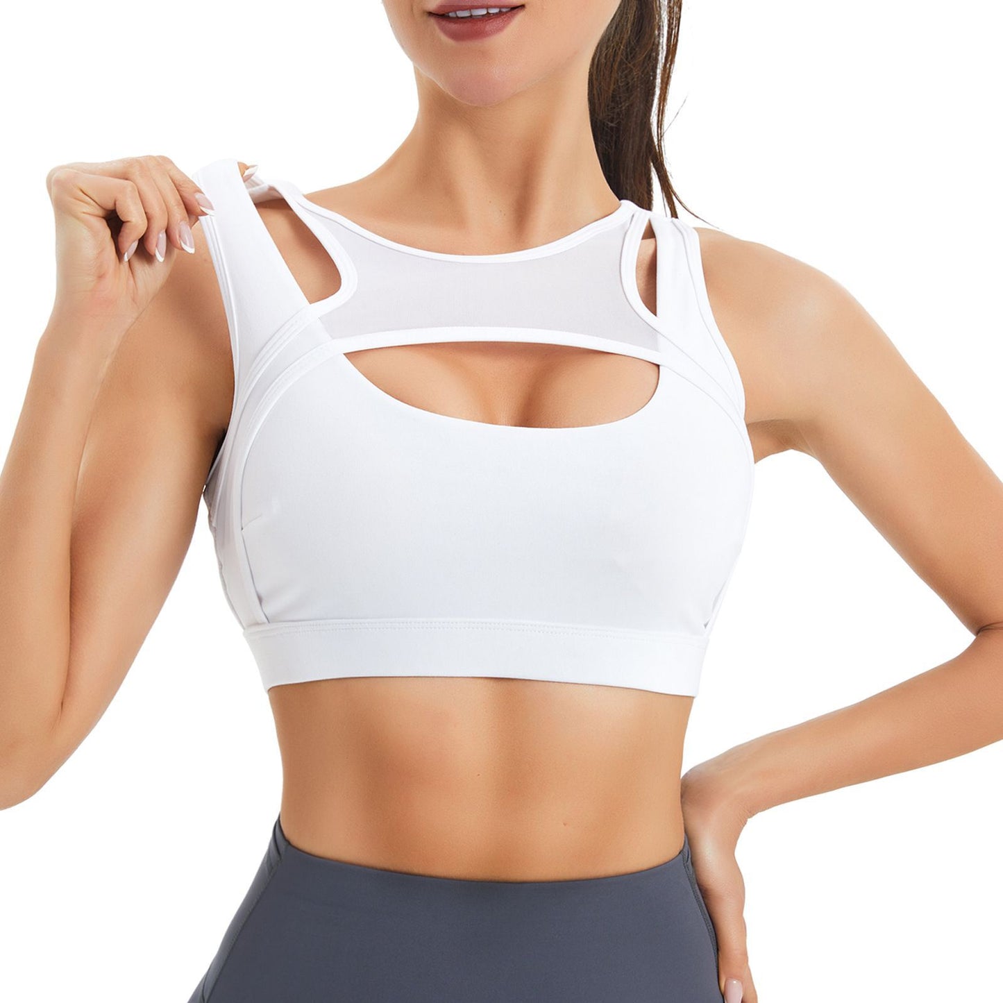 High-Support Cut-Out Sports Bra with Removable Pads
