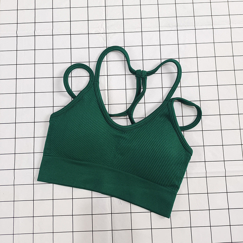 Nude feel sport bra with crisscross back