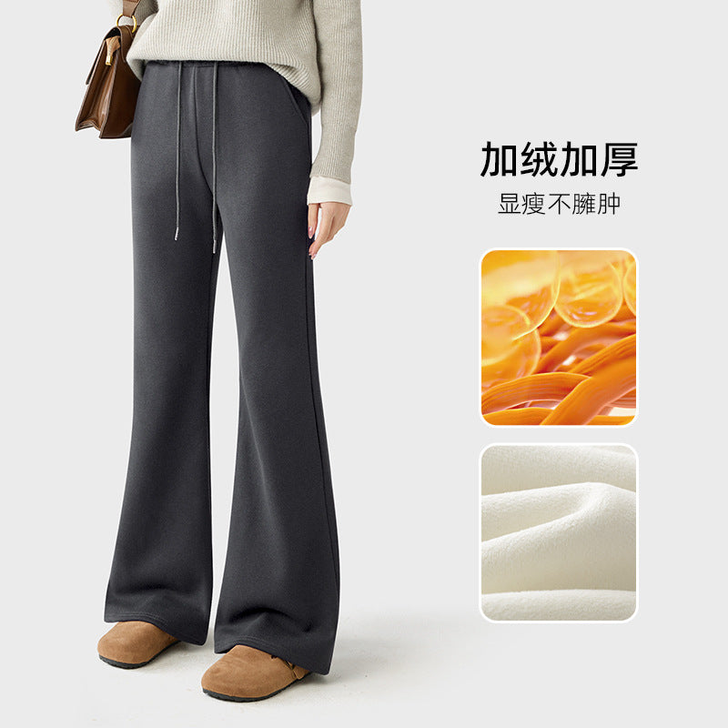 微喇运动裤女春秋2025新款高腰垂感阔腿喇叭裤休闲美式裤子喇叭裤