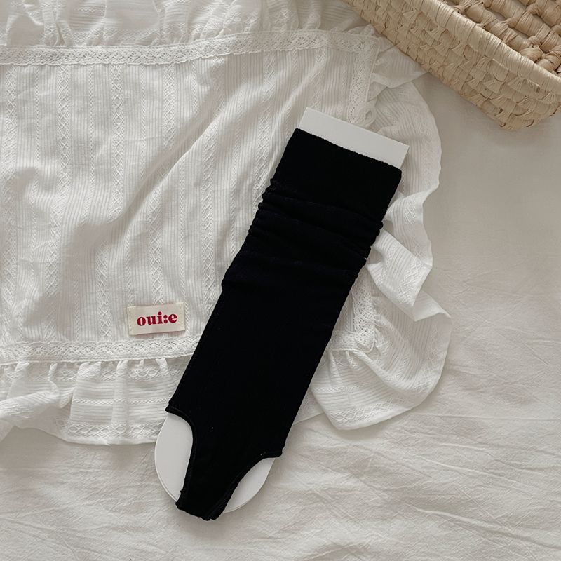 Ballet Ruched Mid-Calf Socks with Ruffle Trim for Sandals
