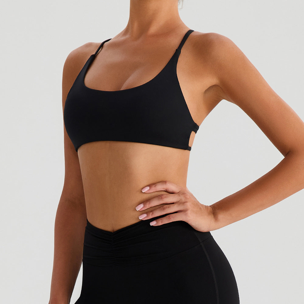 Crisscross Back Invisible Sports Bra with Pad