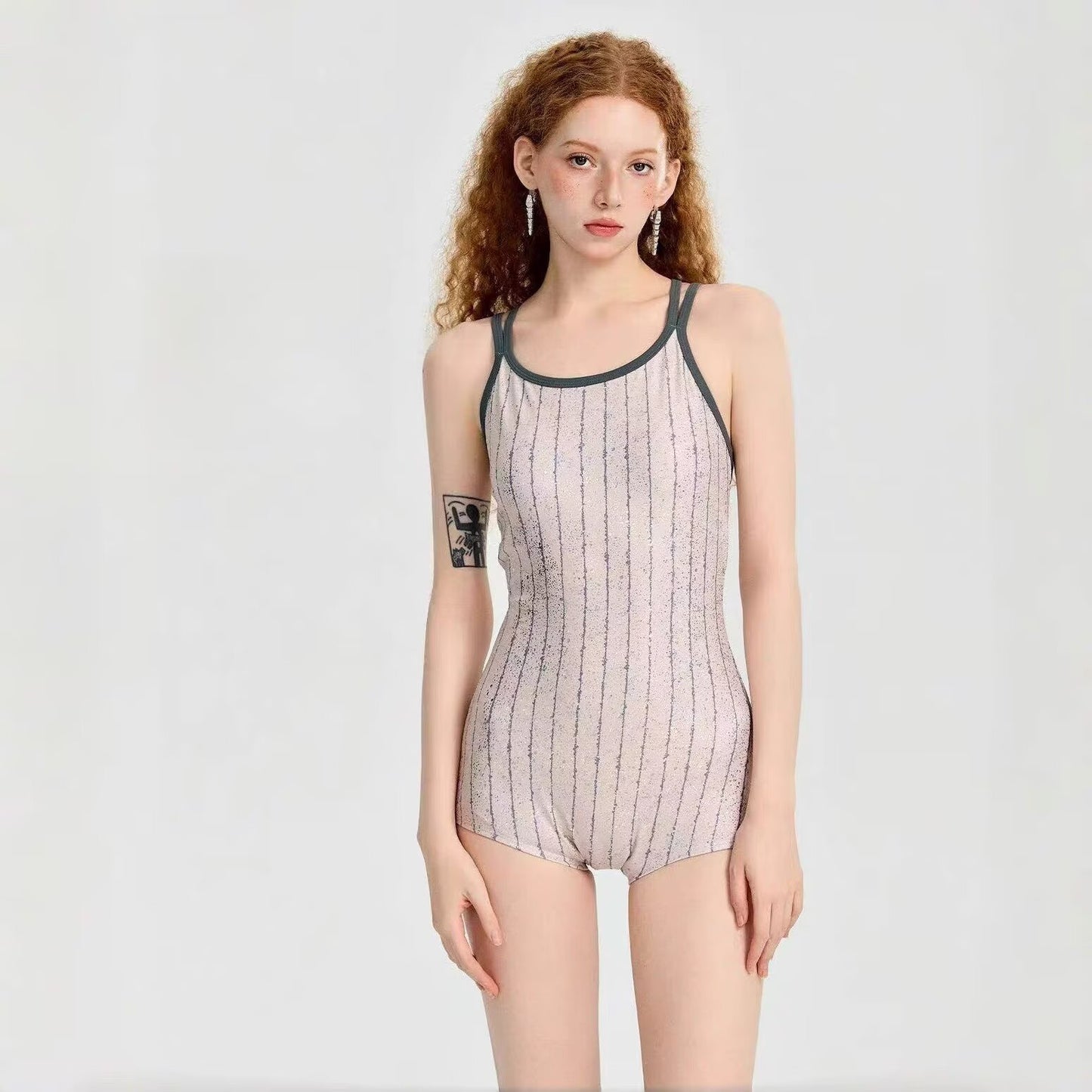 Stripes One-Piece Swimsuit with Chest Pad - EU 36-44 (US XS-XL)