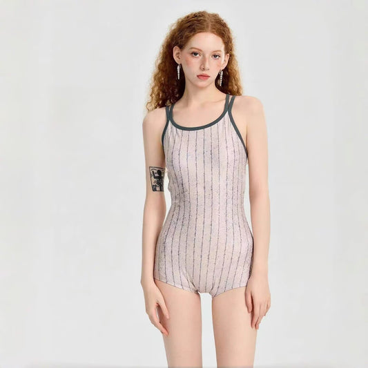 Stripes One-Piece Swimsuit with Chest Pad - EU 36-44 (US XS-XL)