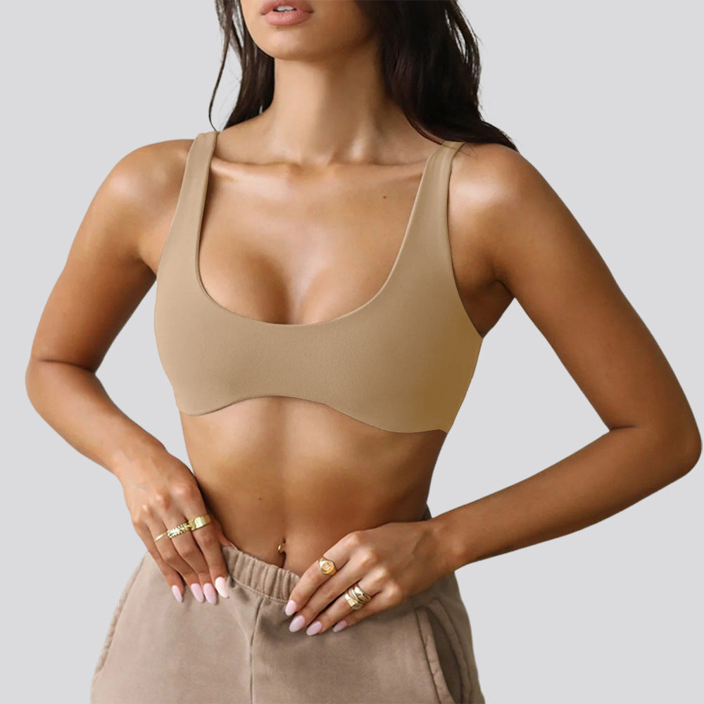 Bare Feel Double-Sided Brushed Yoga Sports Bra - Soft Supportive Fitness Top