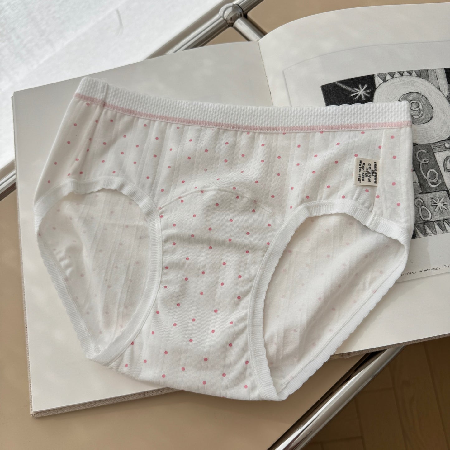 Women's Cotton Mid-Waist Panties with Extended Gusset