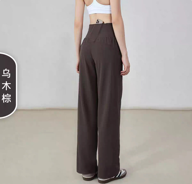 High Waisted Wide Leg Yoga Pants Women Loose Drape Slimming