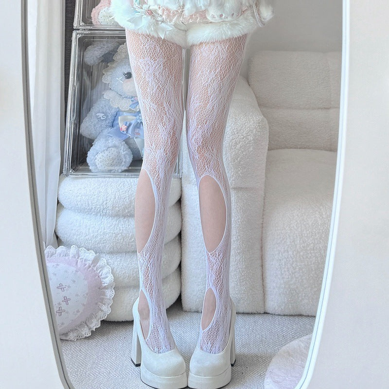 Lace Floral Mesh Tights - Sheer Patterned Pantyhose for Women